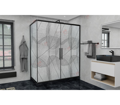Душевой уголок AvaCan FB2 190-210 + SB90 MT черный 