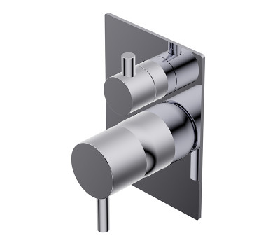 Смеситель встраиваемый однорычажный на 2 источника Ritmonio Diametro35 PR52GC111IX Нержавейка 