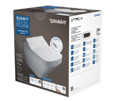 Подвесной унитаз безободковый с крышкой Duravit Rimless DuraStyle SensoWash 631001002000300