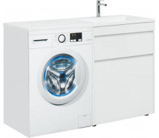 Тумба с раковиной Aquanet Токио 130 R белый (напольная, 1 ящик) Тумба с раковиной Aquanet Токио 130 R белый (напольная, 1 ящик)