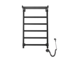 Полотенцесушитель электрический Domoterm Квадро Плюс с полкой Квадро Плюс с полкой П6 500х800 ER черный Черный, матовый 