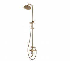 Комплект для ванны и душа излив резной 20 см, лейка "Цветок" Bronze de Luxe WINDSOR 10120F бронза 