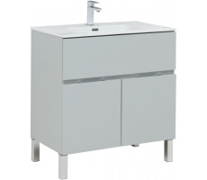 Тумба с раковиной Aquanet Алвита new 80 напольная 1 ящ., 2 дв. цв.серый (274121) 
