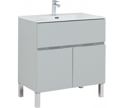 Тумба с раковиной Aquanet Алвита new 80 напольная 1 ящ., 2 дв. цв.серый (274121) 