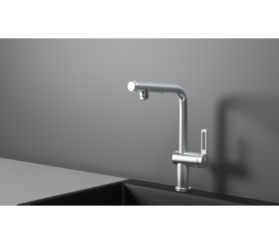 Смеситель для кухни GRANULA GR-8169, НЕРЖ, С ВЫДВИЖНЫМ ИЗЛИВОМ 