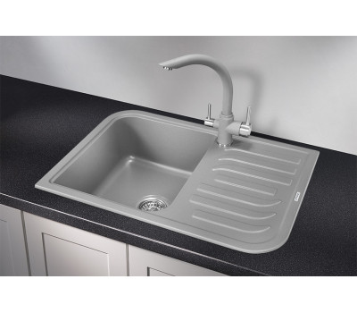 Кухонная мойка GRANULA 7001, АЛЮМИНИУМ, кварц 