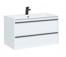 Тумба с раковиной Aquanet Lino 90 белый матовый 