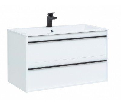 Тумба с раковиной Aquanet Lino 90 белый матовый 