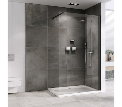 Душевая перегородка ABBER Immer Offen AG61090B черный матовый Душевая перегородка ABBER Immer Offen AG61090B черный матовый