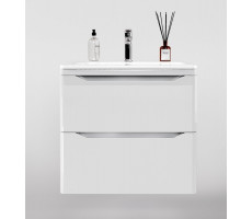 Тумба подвесная Style Line Марелла 60 (2 ящ.) Люкс антискрейтч белый глянец, PLUS СС-00002405 