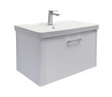 Подвесная тумба-умывальник Comforty Катунь 80П белая матовая с раковиной 4480 00-00018665 