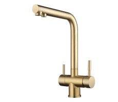 Смеситель для кухни с подключением фильтра Shevanik S468G, золотой сатин