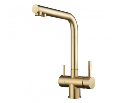Смеситель для кухни с подключением фильтра Shevanik S468G, золотой сатин