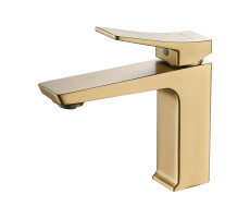 Смеситель для раковины Shevanik S4401G, золотой сатин