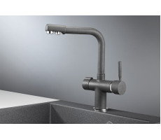 Смеситель для кухни GRANULA 2088, ГРАФИТ (ЧЁРНО-СЕРЫЙ) 