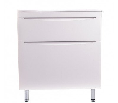 Тумба напольная Style Line Бергамо мини 80 (2 ящ.) Люкс антискрейтч белый, PLUS СС-00002314 