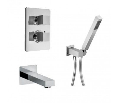 Комплект на 2 потребителя с термостатом Grazia PAINI, для ванны с ручным душем, хром 21CRSET26911THBATH 