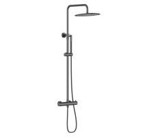 Душевая система с термостатом Knotlor SS-24/GM, вороненая сталь