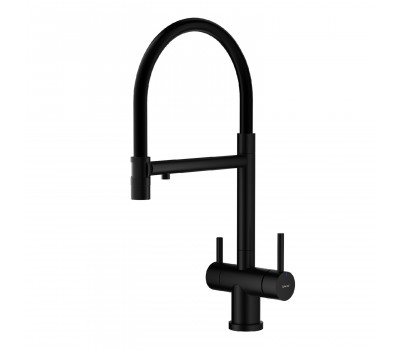Смеситель Splenka для кухни со съемным гибким изливом, с магнитным фиксатором излива, с подключением фильтра питьевой воды S70.63.06 черный 