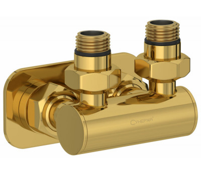 Модуль Сунержа угловой EU50  для водяных полотенцесушителей цвет-золото 03-1536-1234 