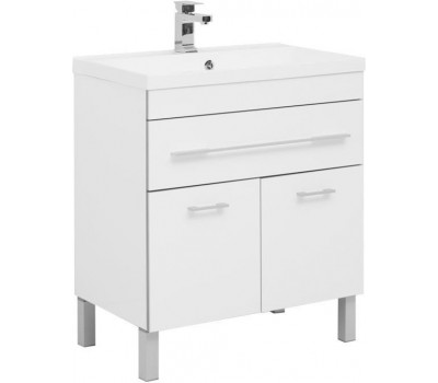 Тумба с раковиной Aquanet Верона 75 белый (напольная 1 ящик 2 дверцы) 