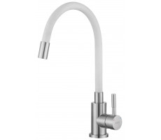 Смеситель для кухни Snake гибкий излив белый нержавеющая K44 W ESKO Смеситель для кухни Snake гибкий излив белый нержавеющая K44 W ESKO