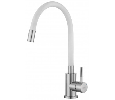 Смеситель для кухни Snake гибкий излив белый нержавеющая K44 W ESKO Смеситель для кухни Snake гибкий излив белый нержавеющая K44 W ESKO