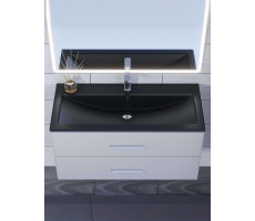 Раковина для ванной кварцевая Uperwood Foster Quartz 100х45,5х17,5 см, черная матовая, уголь 291030046 Раковина для ванной кварцевая Uperwood Foster Quartz 100х45,5х17,5 см, черная матовая, уголь 291030046