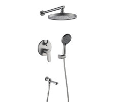 Душевая система встраиваемая Shevanik S4335T, оружейная сталь