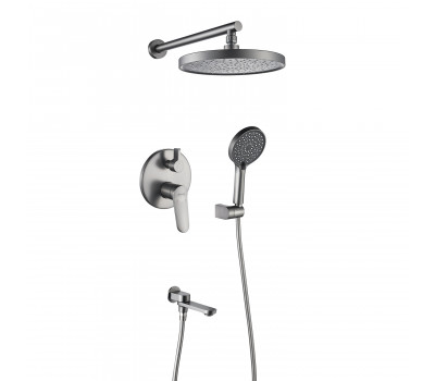 Душевая система встраиваемая Shevanik S4335T, оружейная сталь