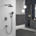 Душевая система встраиваемая Shevanik S4335T, оружейная сталь