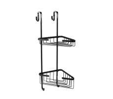 Полка для душевой кабины угловая Fixsen двухэтажная черная латунь FX-853B-2 