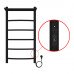 Полотенцесушитель электрический AZARIO VERONA 400/800 5 секций, с полкой, диммер справа, черный AZ04848PB 