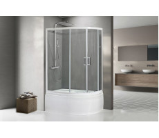 Душевой угол с поддоном Royal Bath RB 8120BK-T (прозрачное) левый белый 