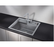 Кухонная мойка GRANULA KS-6003, АЛЮМИНИУМ, кварц 