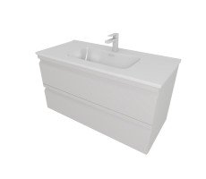 Комплект мебели: Тумба 100см ВЕГА с раковиной AQ4100-00, 2 ящика, цвет серый туман AQ77100-LG 