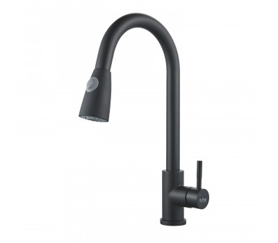 Смеситель для кухни с выдвижным изливом Raffine F213H, черный