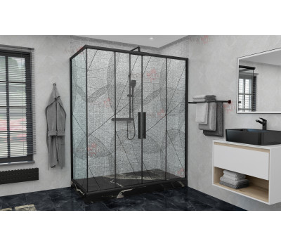 Душевой уголок AvaCan FB2 170-190 + SB100 черный 