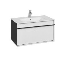 Тумба под раковину 80 Roca Aneto 857430806 белый глянец / черный матовый Тумба под раковину 80 Roca Aneto 857430806 белый глянец / черный матовый