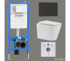 Комплект 3в1 IBERICA BLANCA инсталляция SILENCIO, унитаз BURGOS ALTO белый, кнопка смыва INOX-O черный матовый (IB001.BRA.234.812) Комплект 3в1 IBERICA BLANCA инсталляция SILENCIO, унитаз BURGOS ALTO белый, кнопка смыва INOX-O черный матовый (IB001.BRA.234.812)