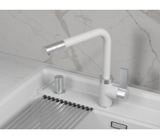 Смеситель для кухни GRANULA 5504, АРКТИК (БЕЛЫЙ) 