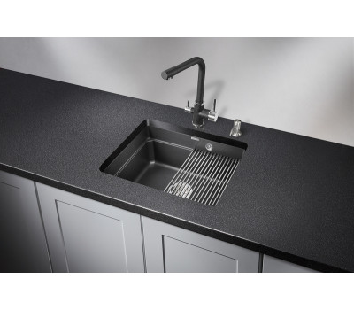 Кухонная мойка GRANULA KS-5501U, ЧЁРНЫЙ, кварц 