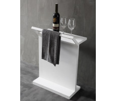 Столик для ванной комнаты ABBER Stein AS1637 с полотенцедержателем, белый матовый 