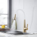 Смеситель для кухни с гибким изливом и режимом "душ" Rose R213G, золотой сатин