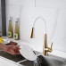 Смеситель для кухни с гибким изливом и режимом "душ" Rose R213G, золотой сатин