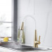Смеситель для кухни с гибким изливом и режимом "душ" Rose R213G, золотой сатин