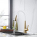 Смеситель для кухни с гибким изливом и режимом "душ" Rose R213G, золотой сатин
