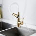Смеситель для кухни с гибким изливом и режимом "душ" Rose R213G, золотой сатин