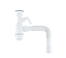 Сифон бутылочный IDDIS Optima Home 1.1/2x40мм, с выпуском, гофротрубой 40/50мм и отводом 900AVG1010VD 