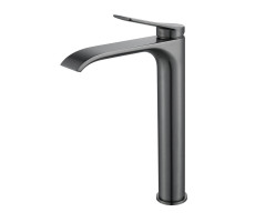 Смеситель для раковины высокий Shevanik S4111T, оружейная сталь